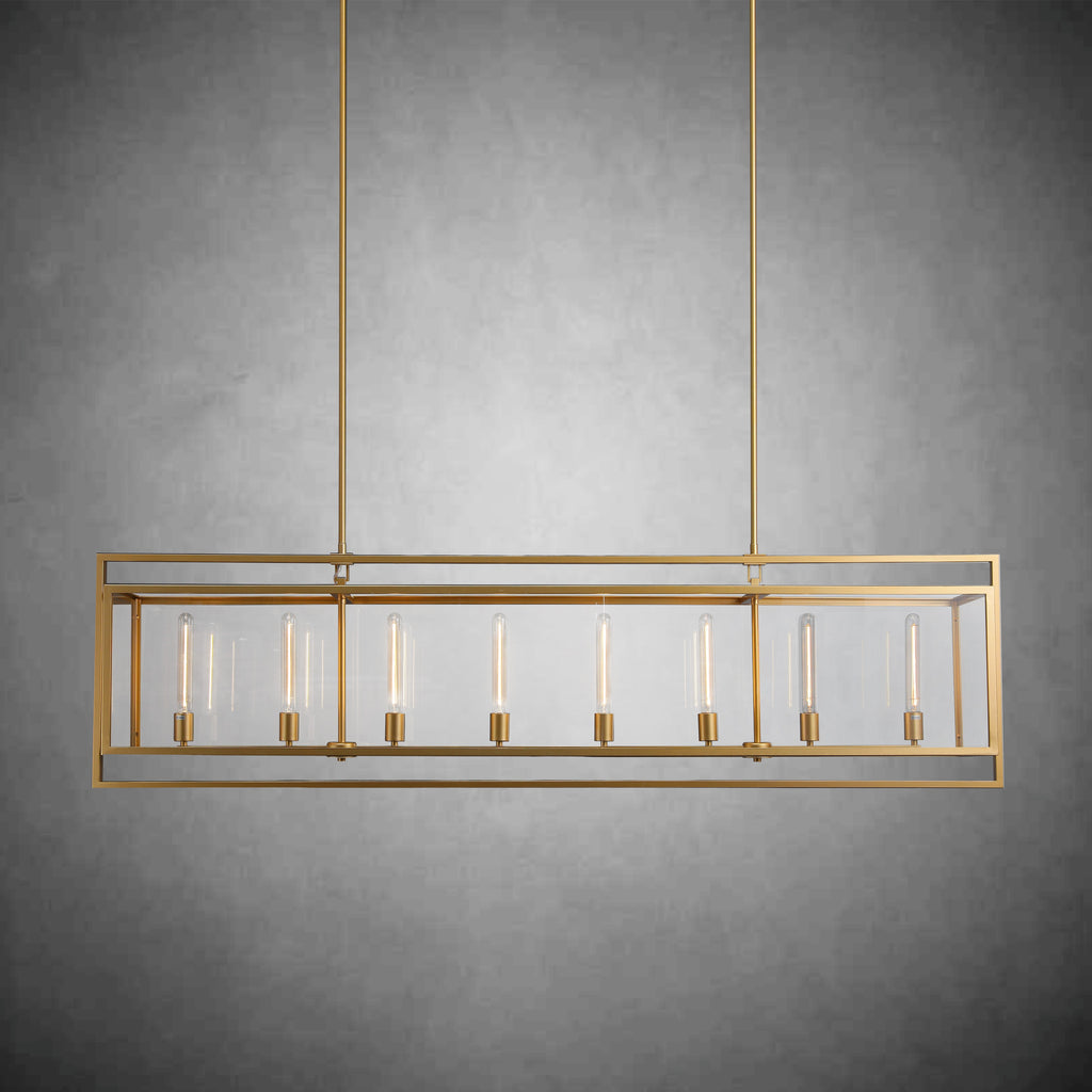 72 Inch Glass Rectangular Chandelier - Beckman