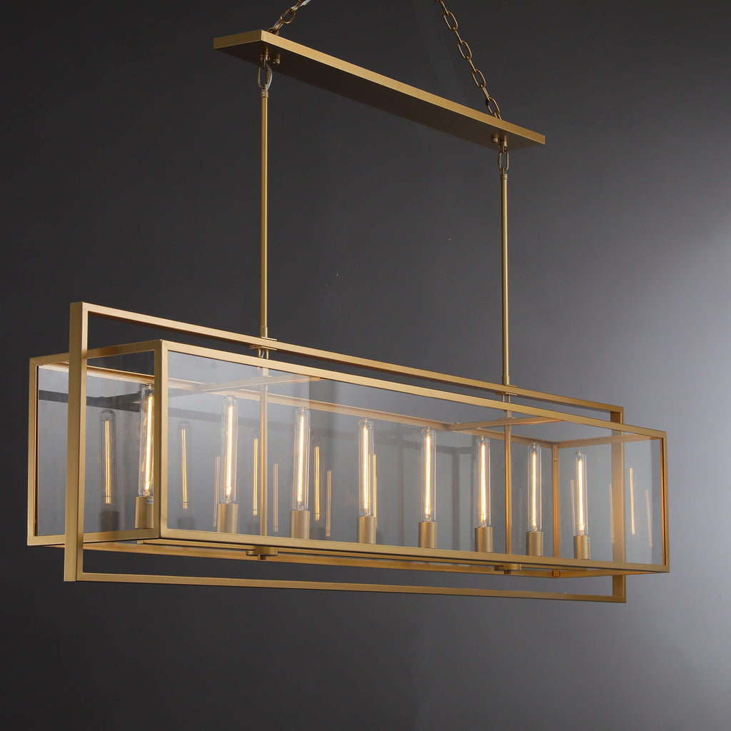 72 Inch Glass Rectangular Chandelier - Beckman