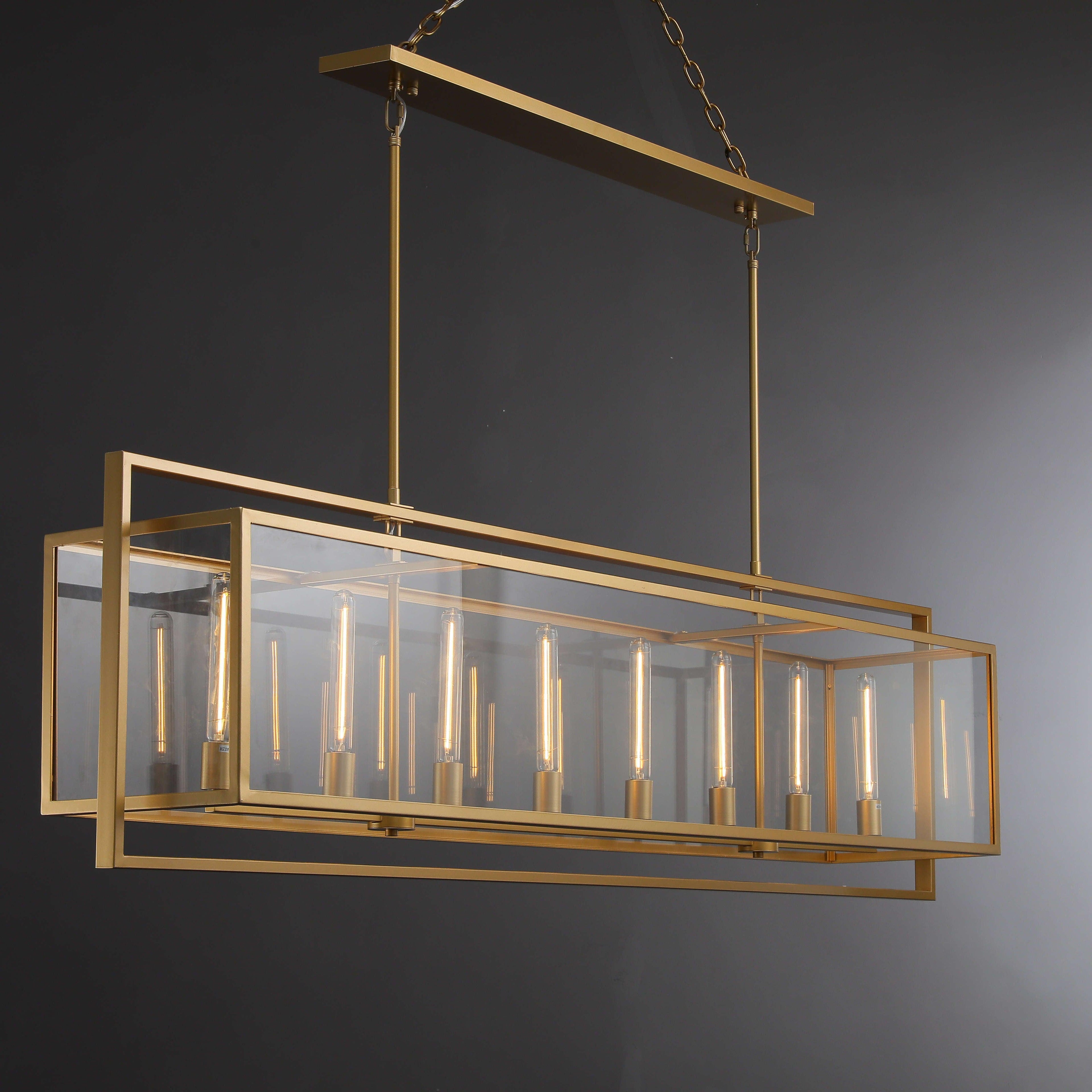 72 Inch Glass Rectangular Chandelier - Beckman