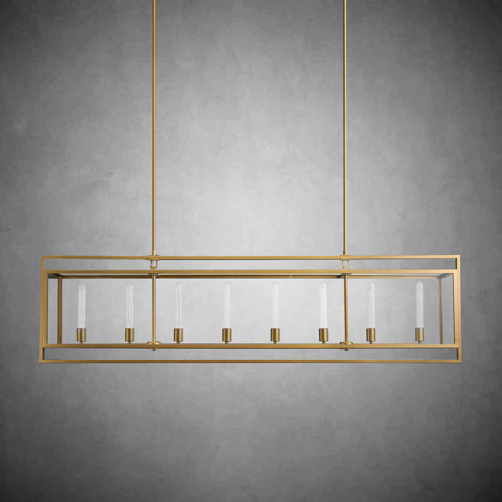72 Inch Glass Rectangular Chandelier - Beckman