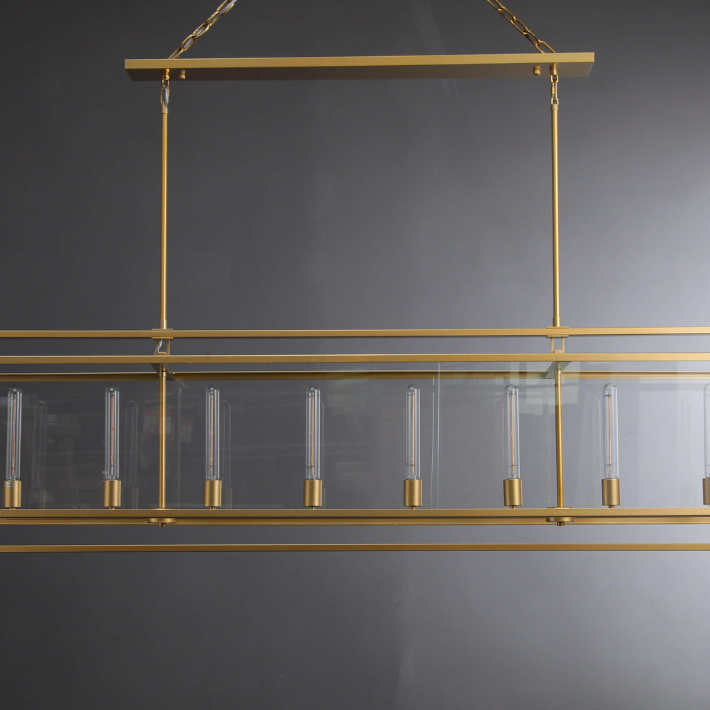 72 Inch Glass Rectangular Chandelier - Beckman