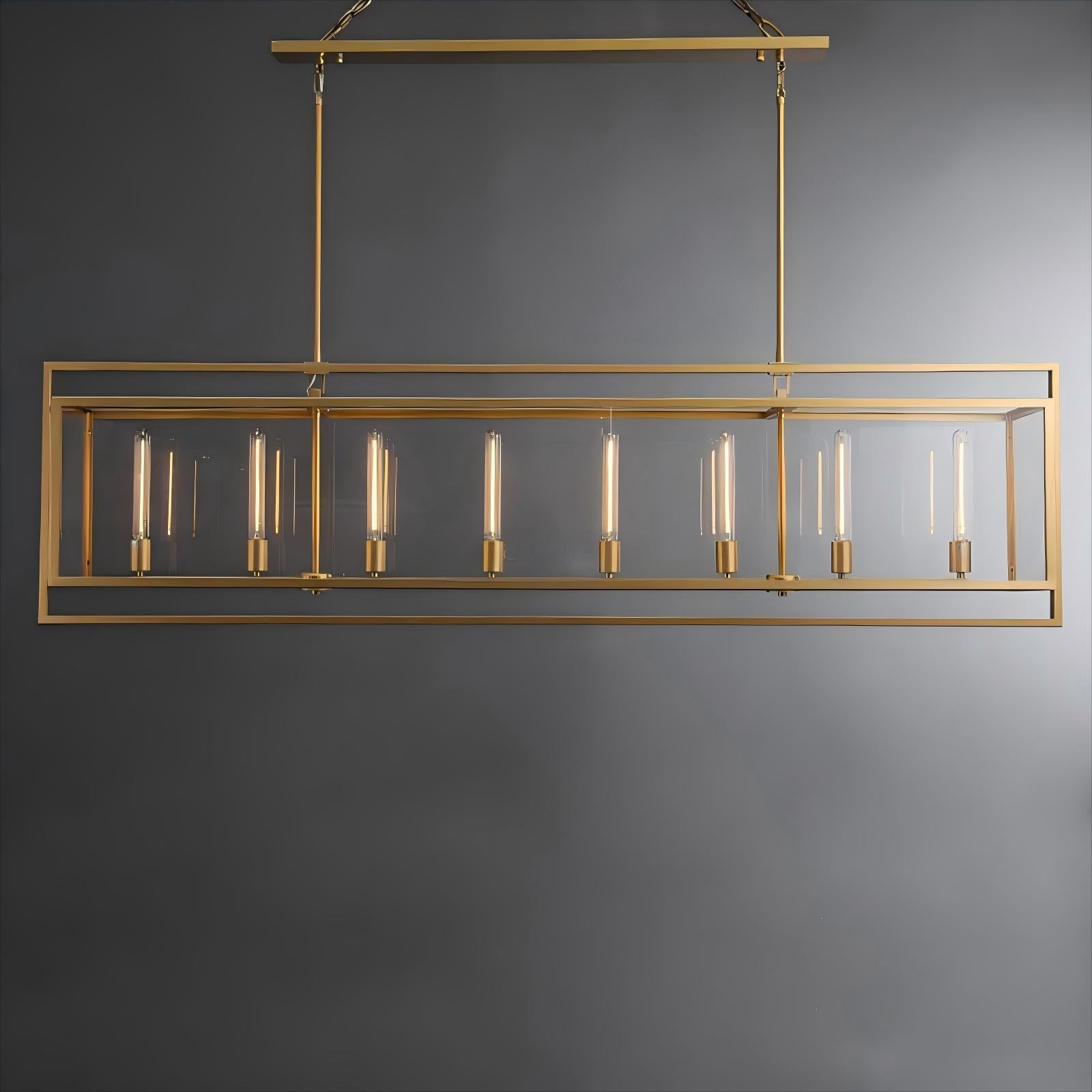 72 Inch Glass Rectangular Chandelier - Beckman