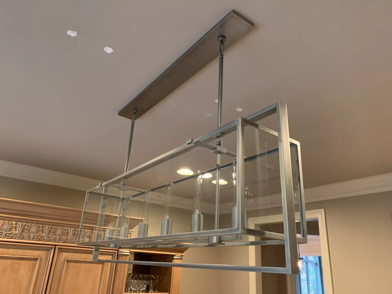 54 Inch Glass Rectangular Chandelier - Beckman
