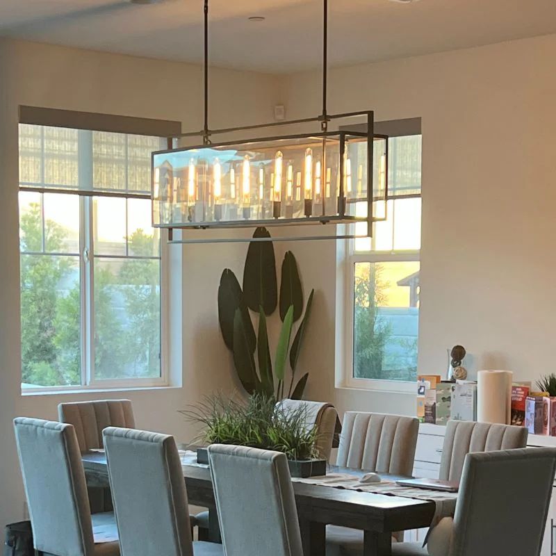 54 Inch Glass Rectangular Chandelier - Beckman