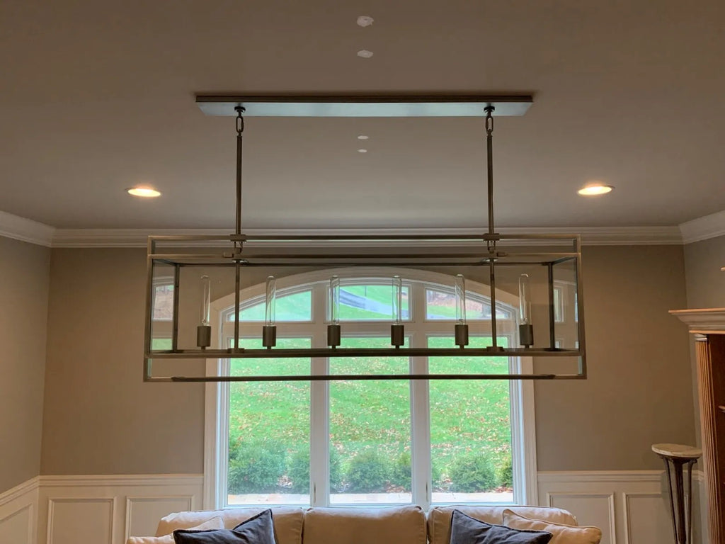 54 Inch Glass Rectangular Chandelier - Beckman