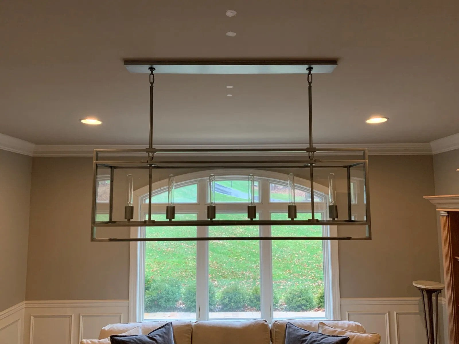 54 Inch Glass Rectangular Chandelier - Beckman