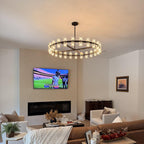 48 Inch Hexagonal Crystal Round Chandelier – Arcachon