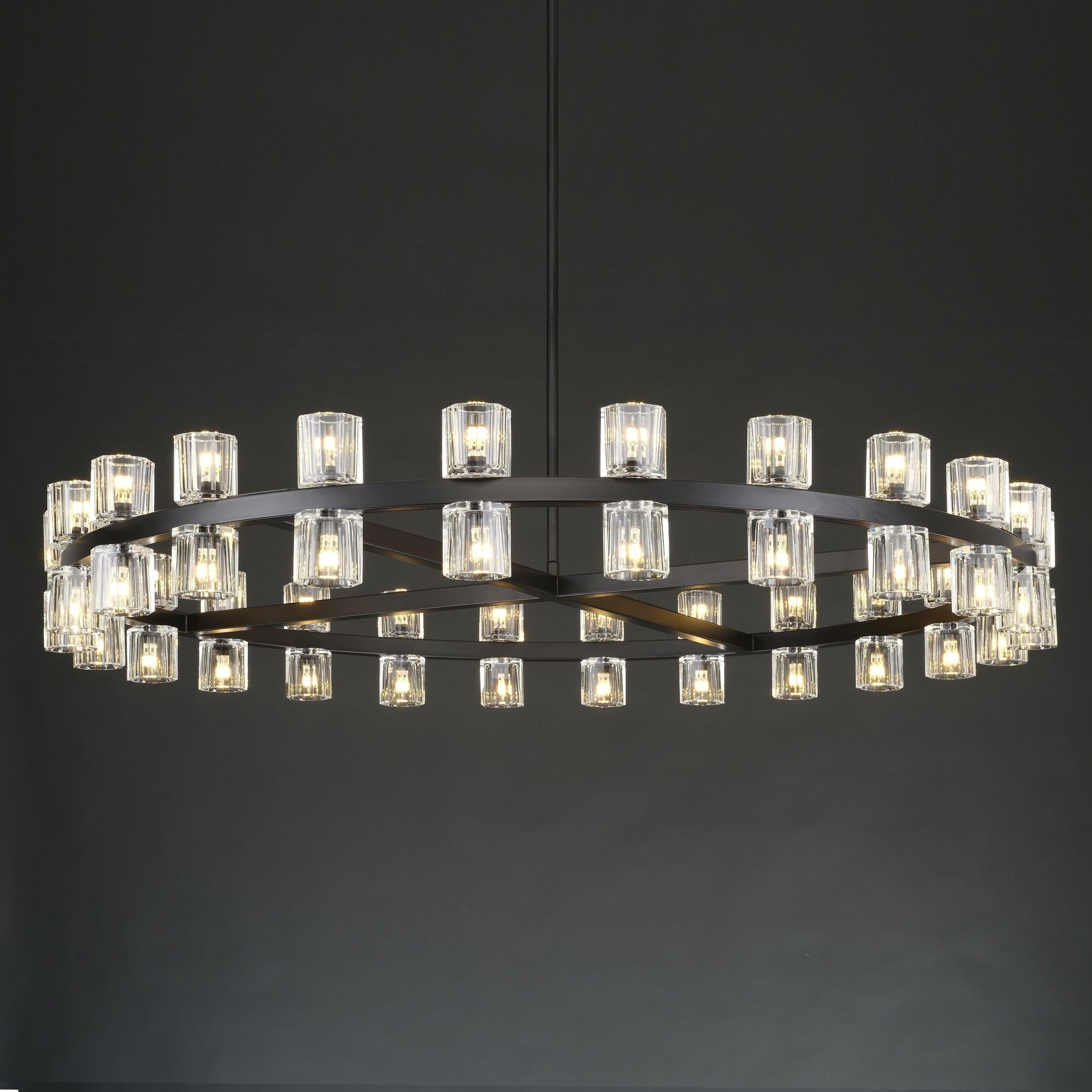 48 Inch Hexagonal Crystal Round Chandelier – Arcachon