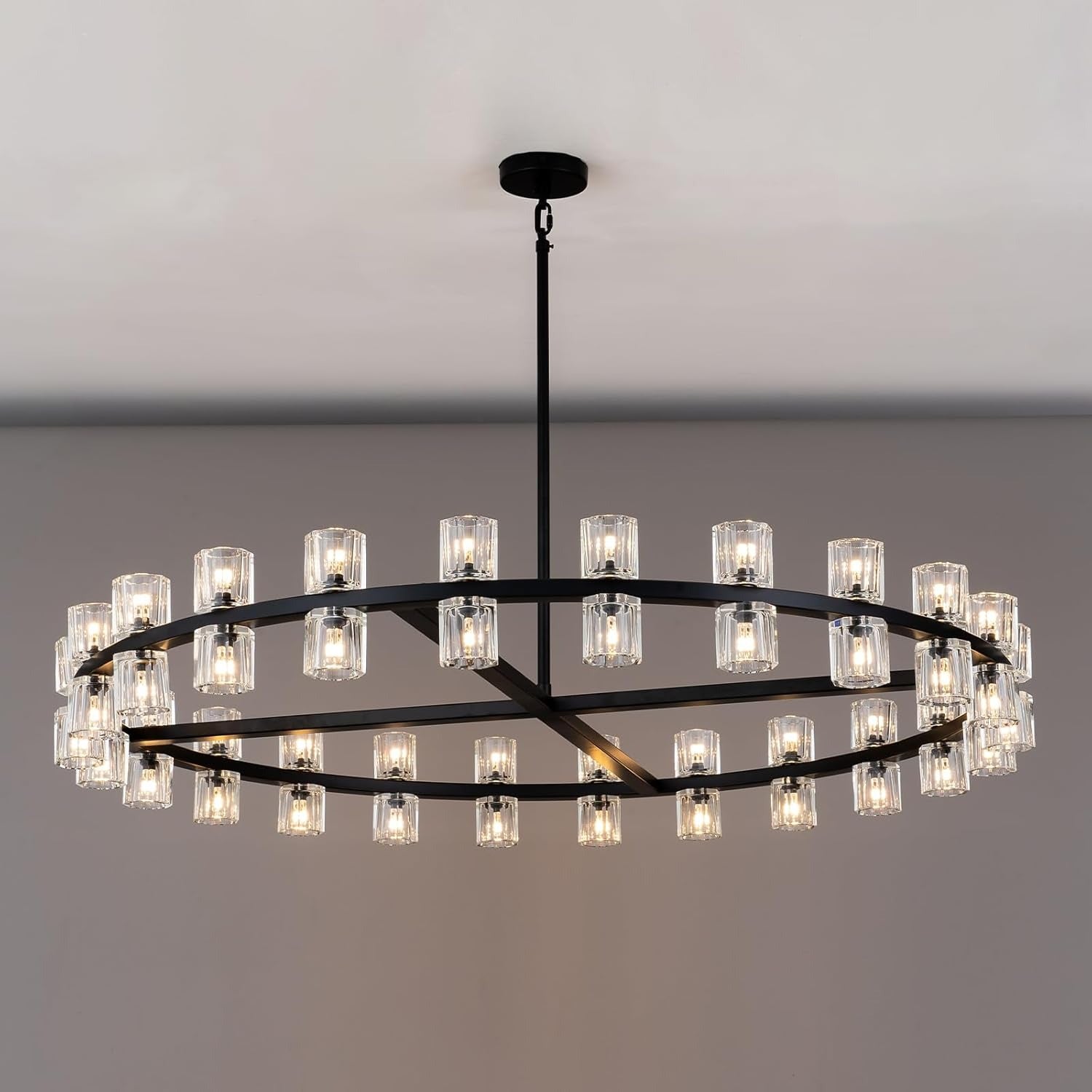 48 Inch Hexagonal Crystal Round Chandelier – Arcachon