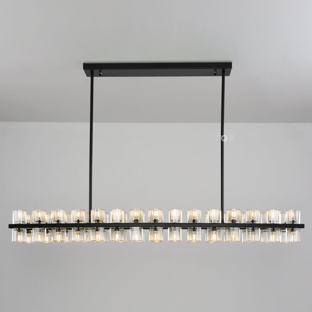 54 Inch Hexagonal Crystal Linear Chandelier – Arcachon
