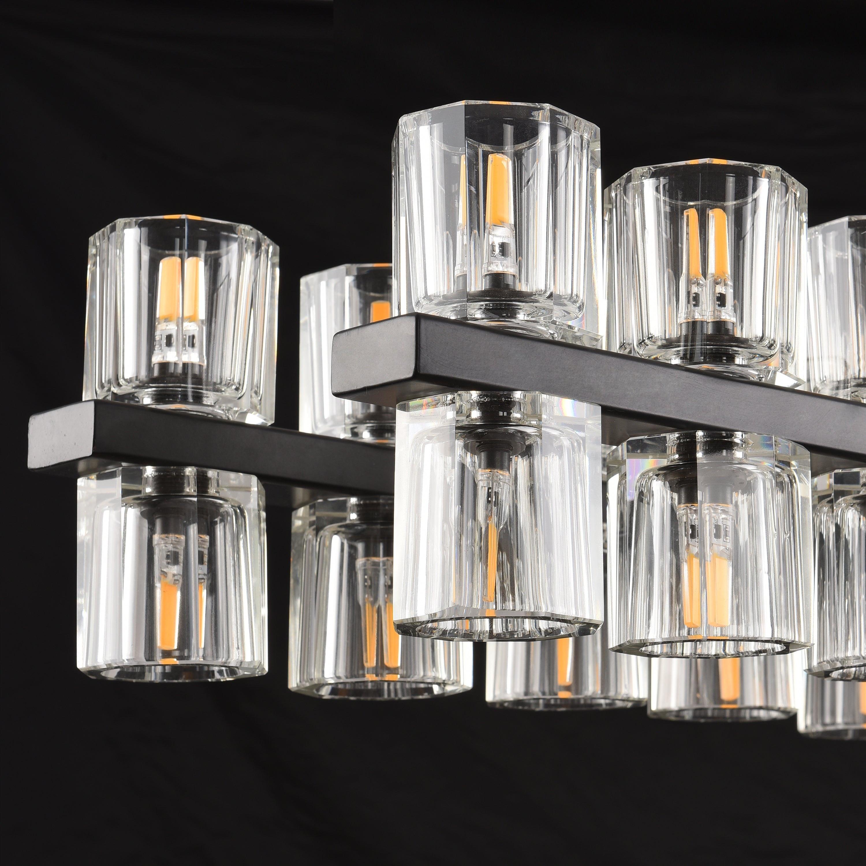 54 Inch Hexagonal Crystal Linear Chandelier – Arcachon