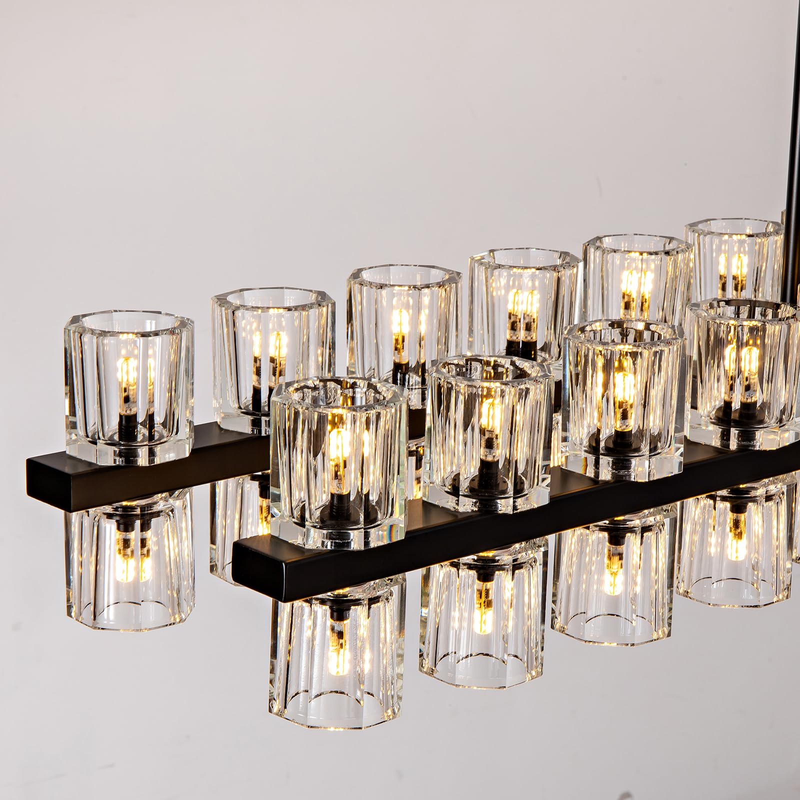 54 Inch Hexagonal Crystal Linear Chandelier – Arcachon