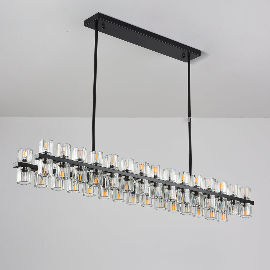 54 Inch Hexagonal Crystal Linear Chandelier – Arcachon