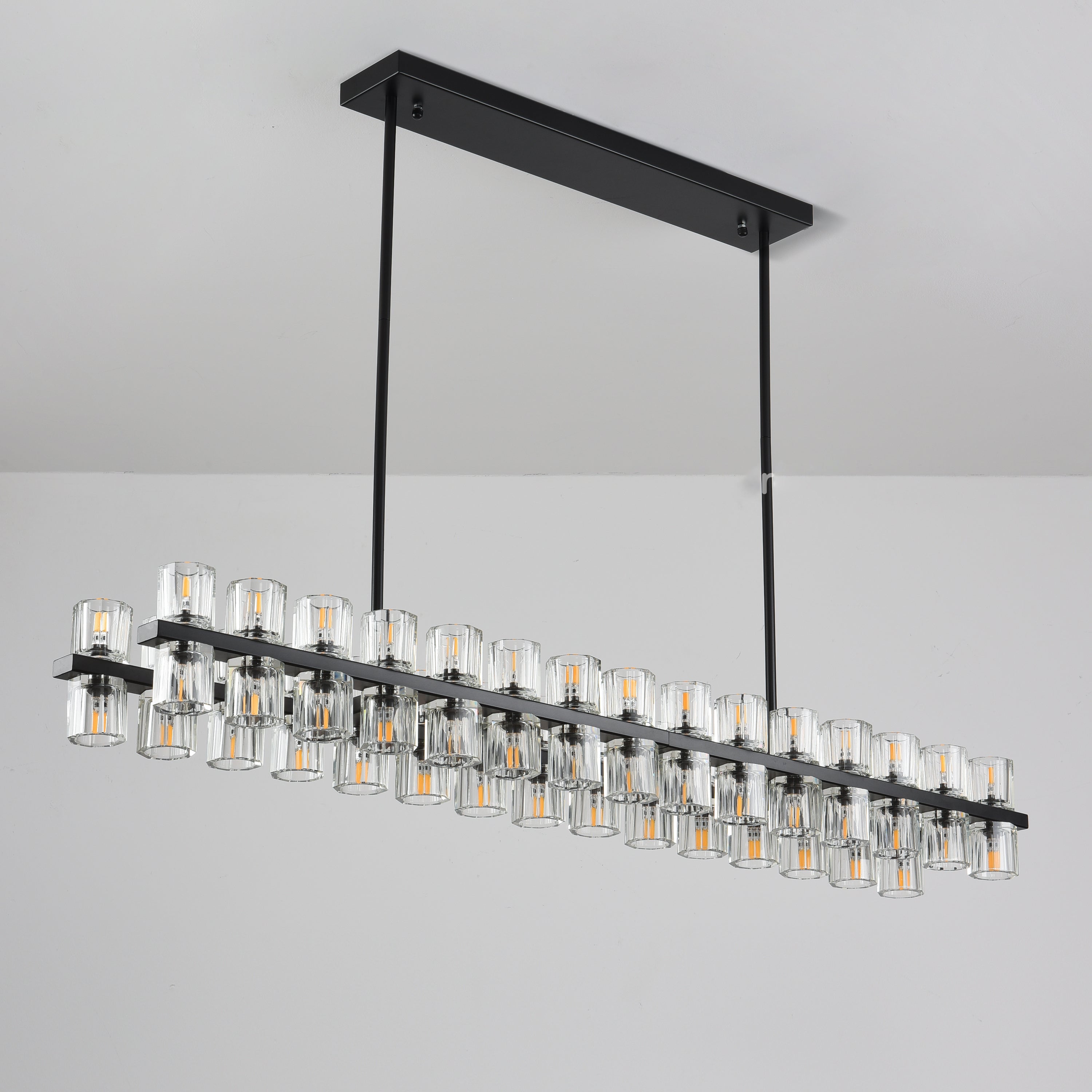 54 Inch Hexagonal Crystal Linear Chandelier – Arcachon