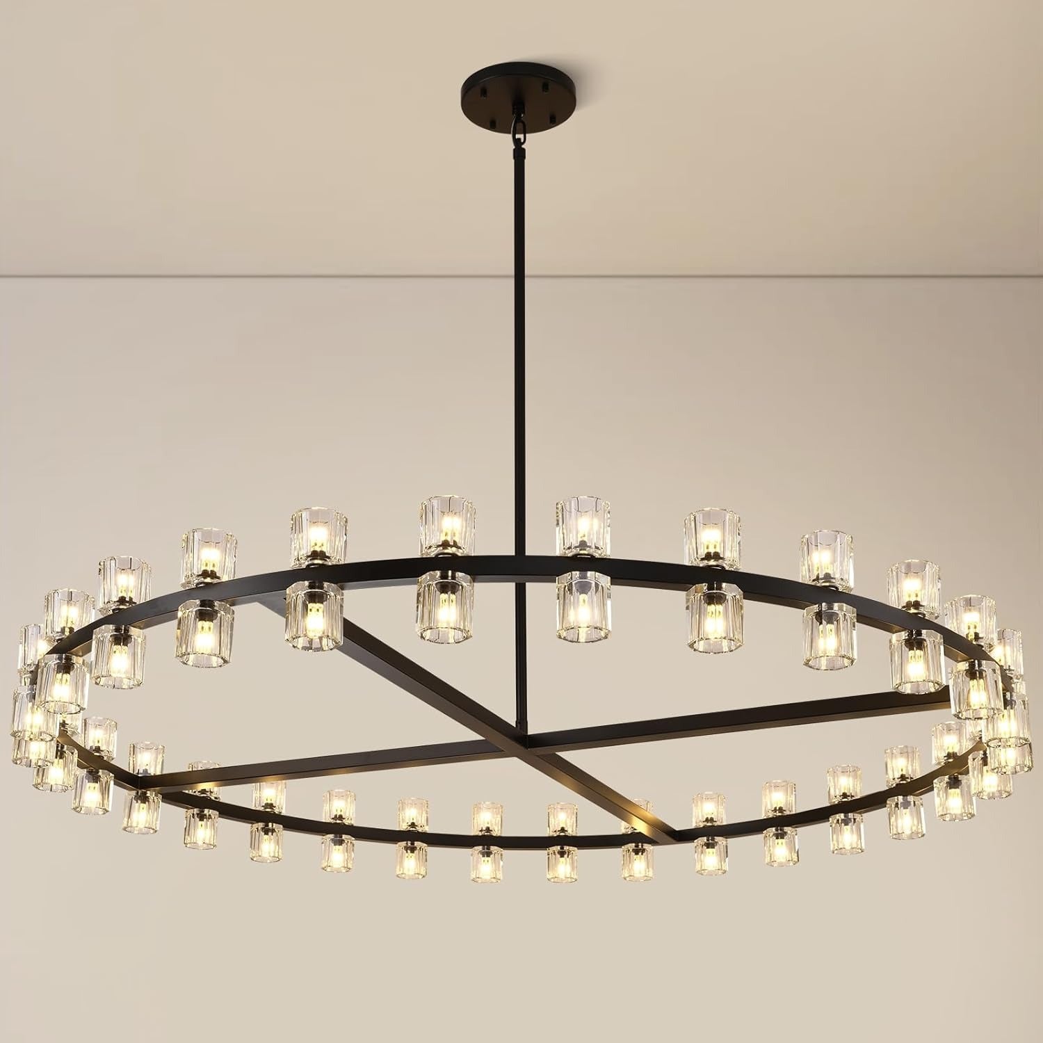 60 Inch Hexagonal Crystal Round Chandelier – Arcachon
