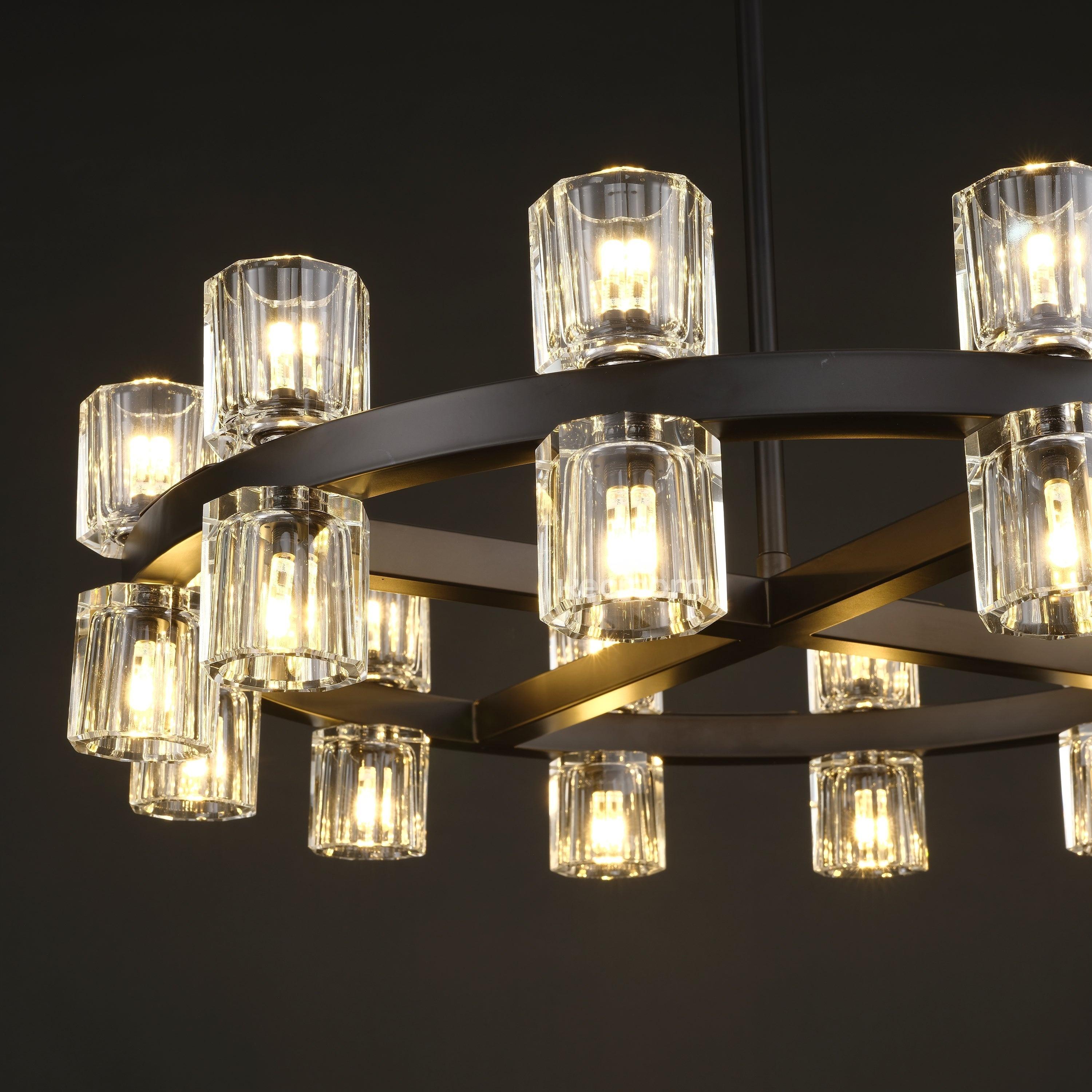 24 Inch Hexagonal Crystal Round Chandelier – Arcachon