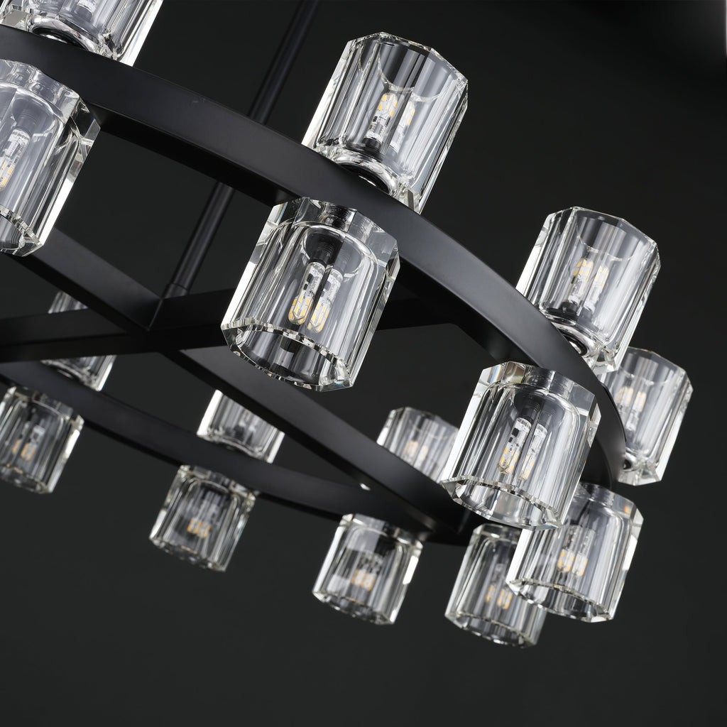 24 Inch Hexagonal Crystal Round Chandelier – Arcachon
