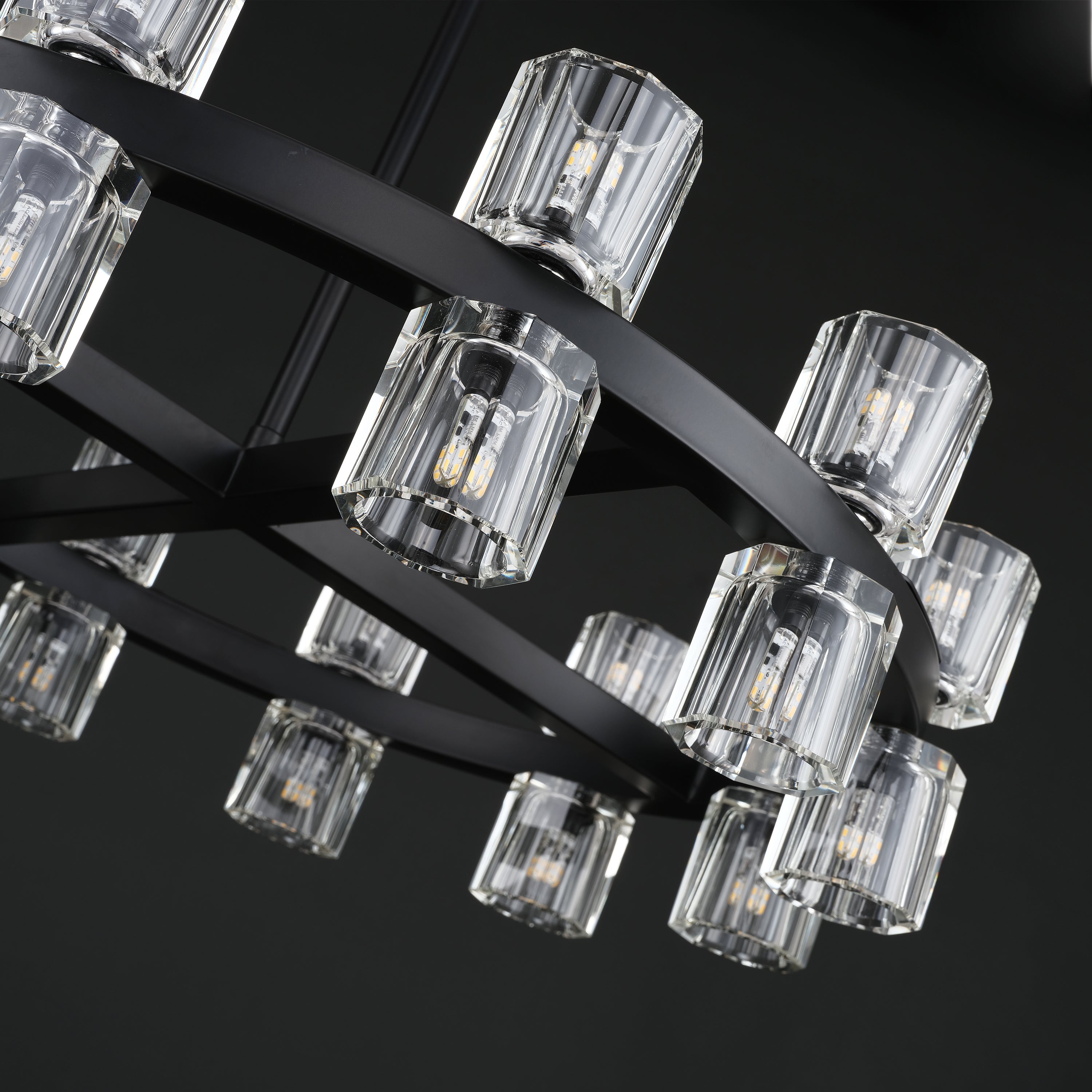 24 Inch Hexagonal Crystal Round Chandelier – Arcachon