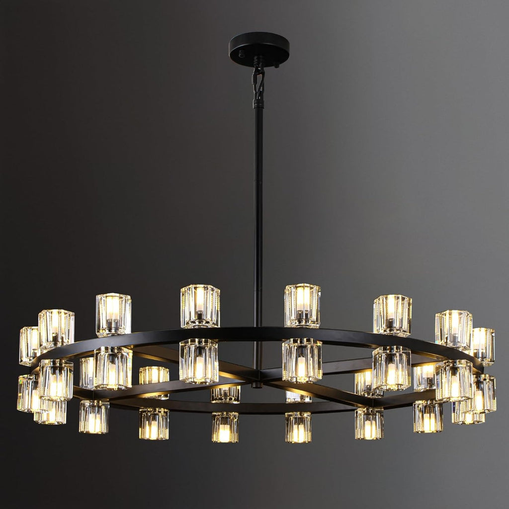 31 Inch Hexagonal Crystal Round Chandelier – Arcachon