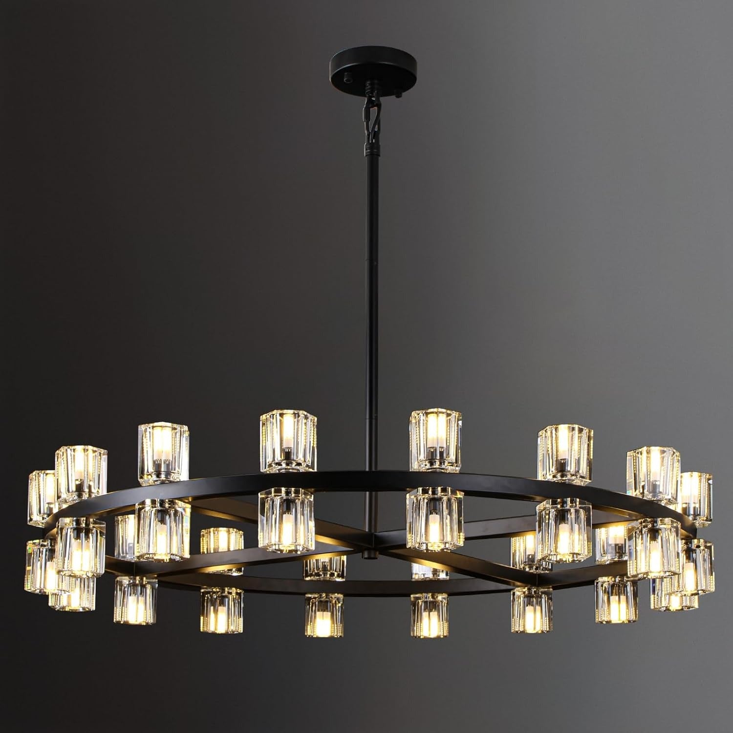 31 Inch Hexagonal Crystal Round Chandelier – Arcachon