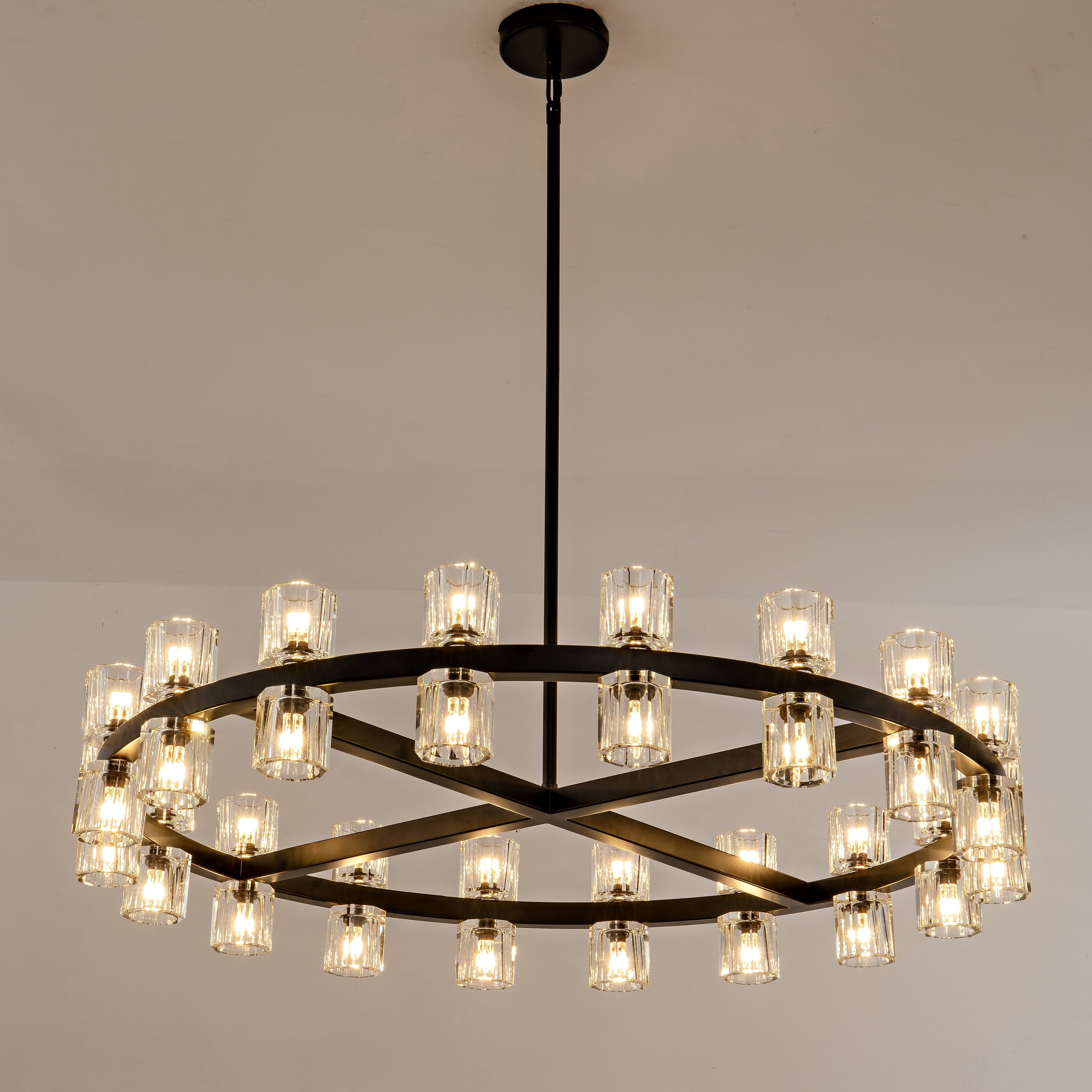 36 Inch Hexagonal Crystal Round Chandelier – Arcachon