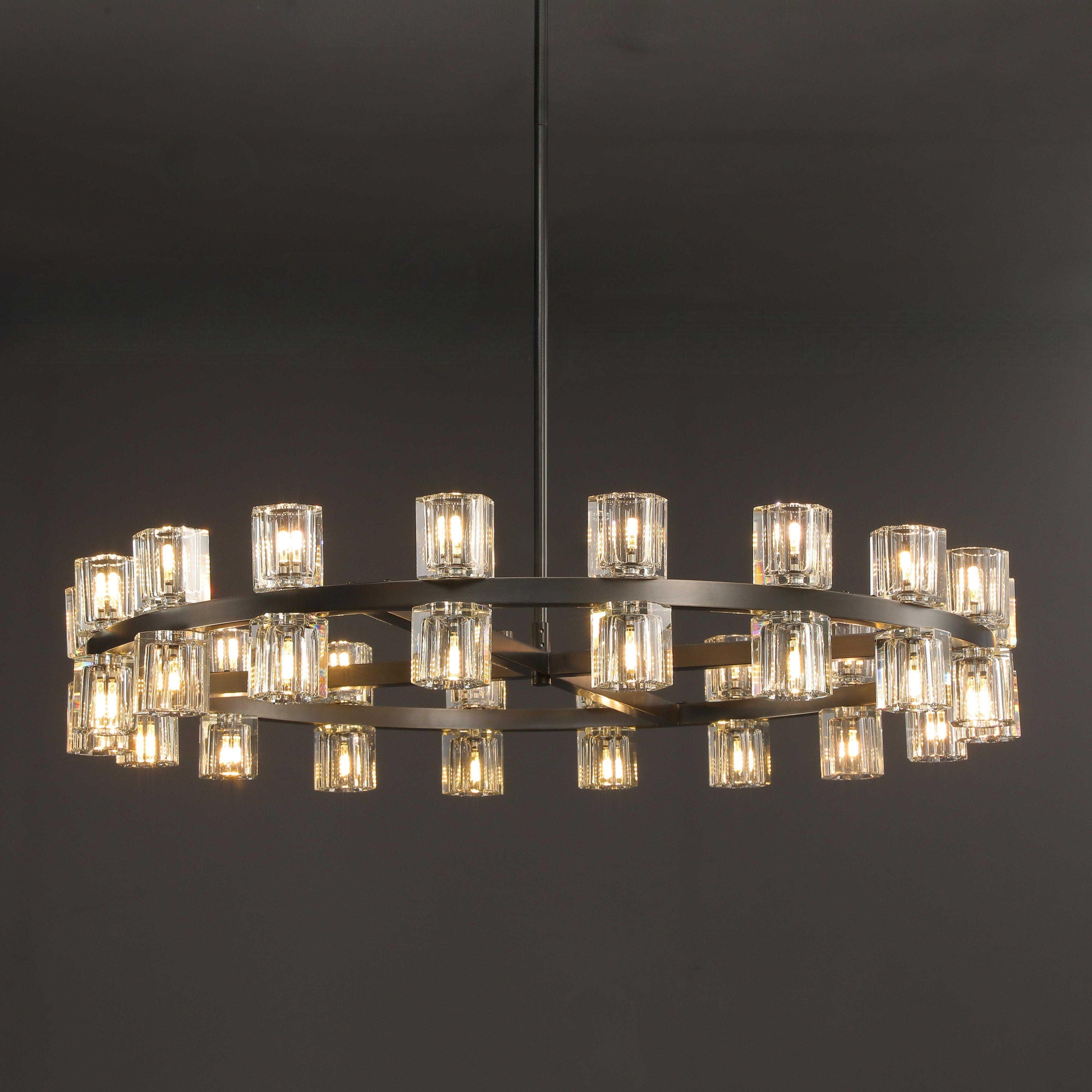 36 Inch Modern Crystal Wheel Chandelier – Arcachon