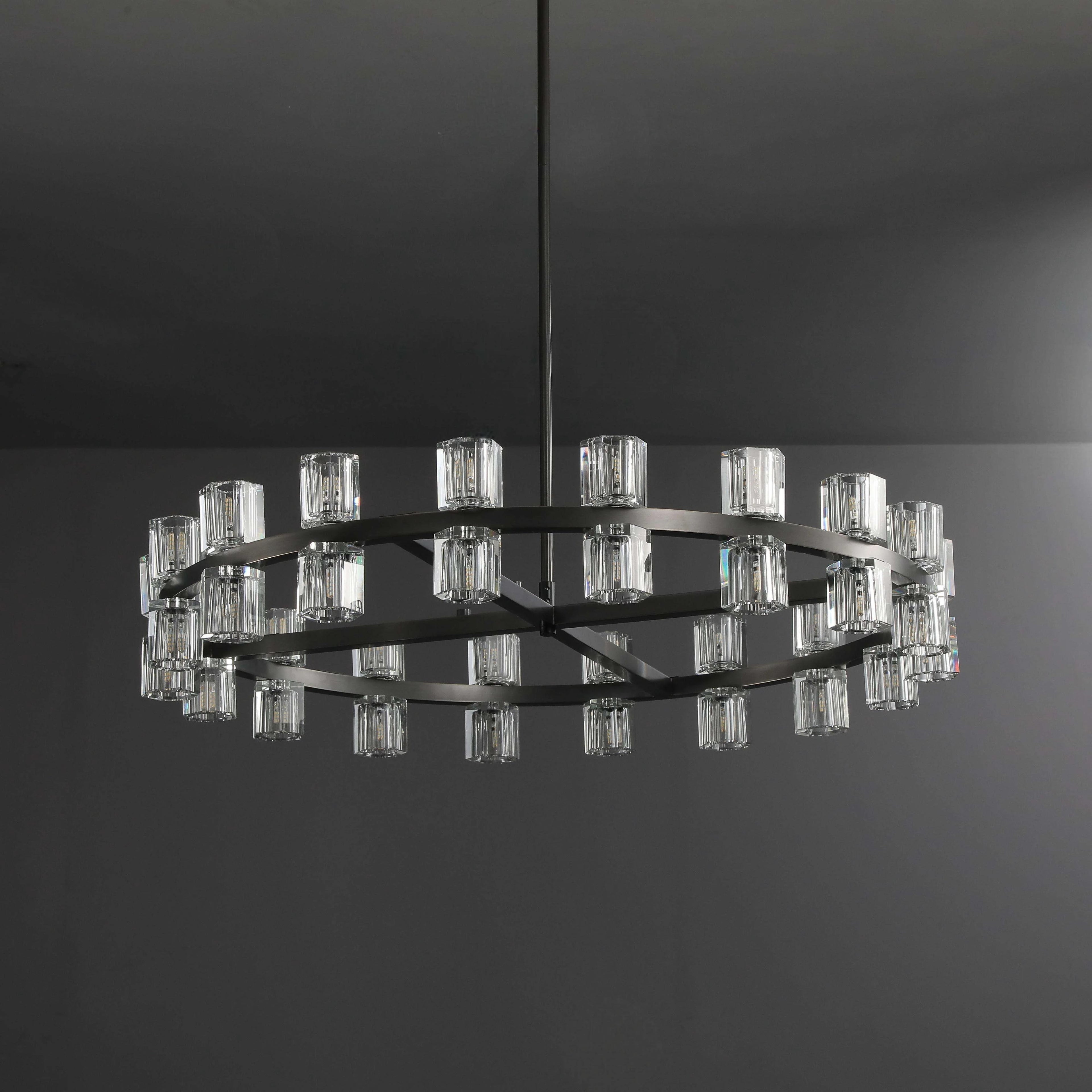 36 Inch Modern Crystal Wheel Chandelier – Arcachon