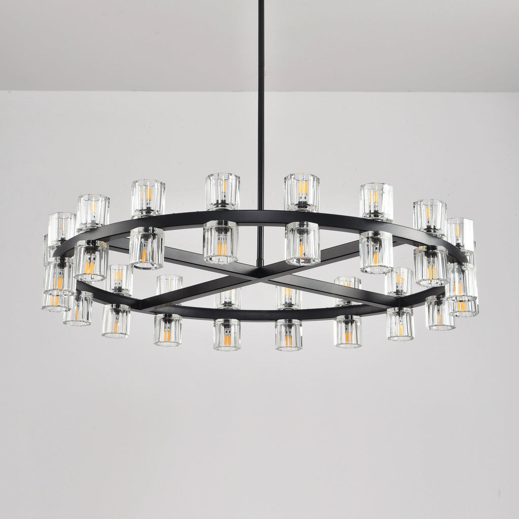 36 Inch Hexagonal Crystal Round Chandelier – Arcachon