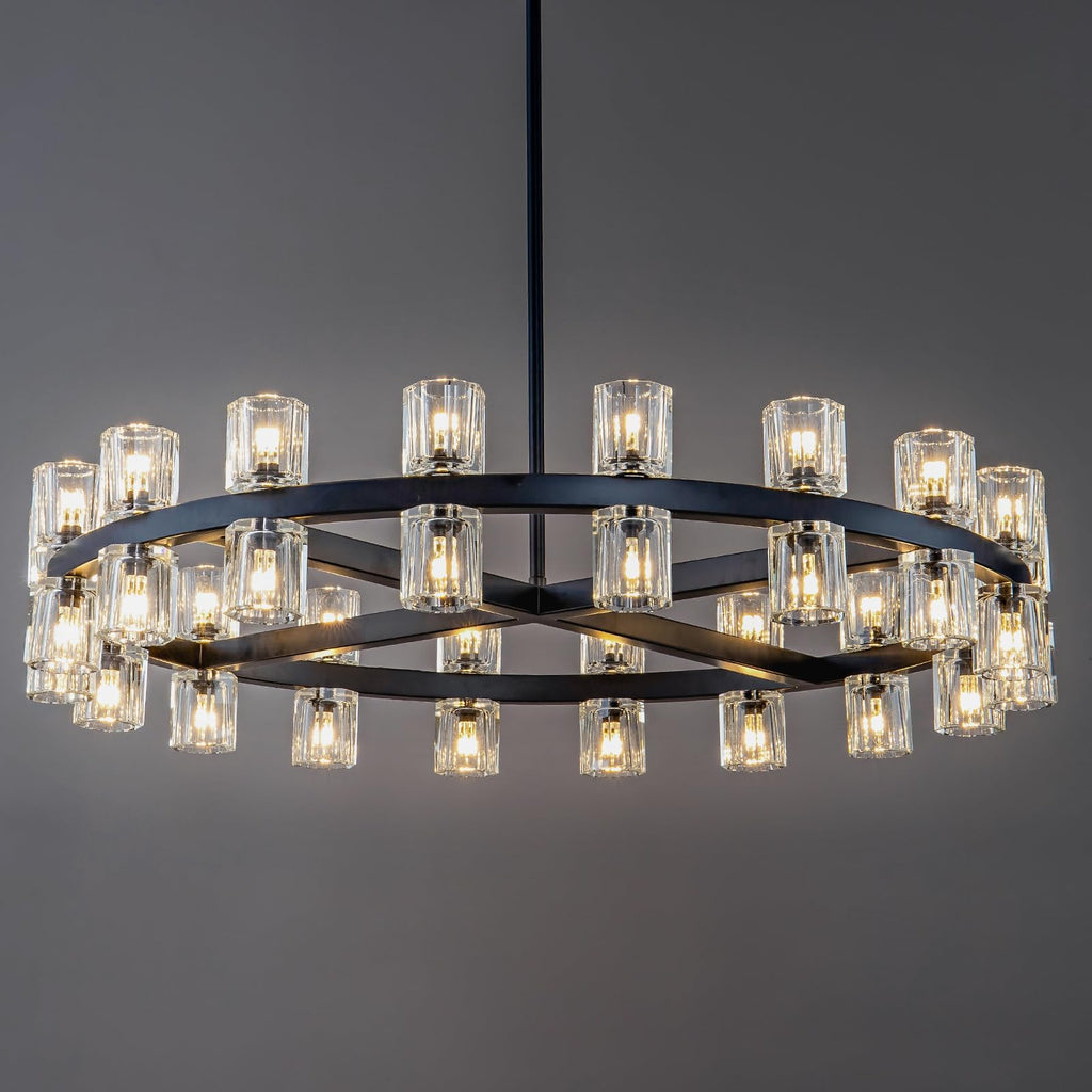 36 Inch Hexagonal Crystal Round Chandelier – Arcachon