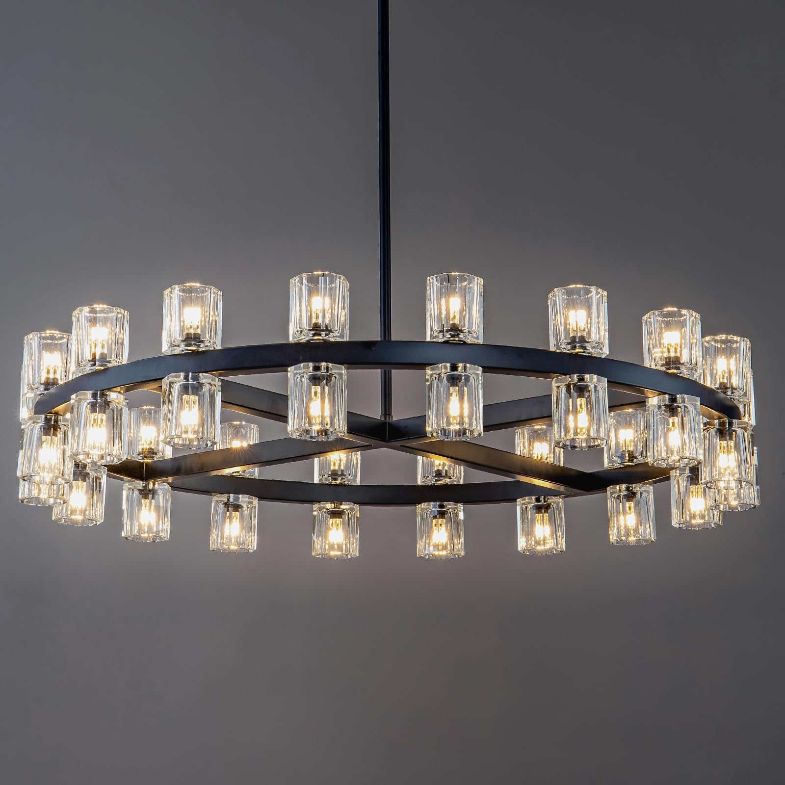 36 Inch Hexagonal Crystal Round Chandelier – Arcachon