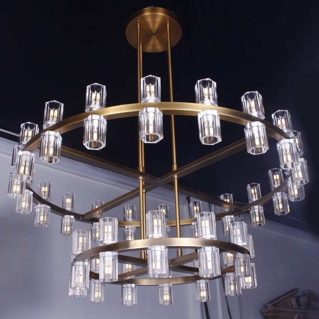 39 Inch Hexagonal Crystal Tiered Chandelier – Arcachon
