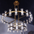 39 Inch Hexagonal Crystal Tiered Chandelier – Arcachon