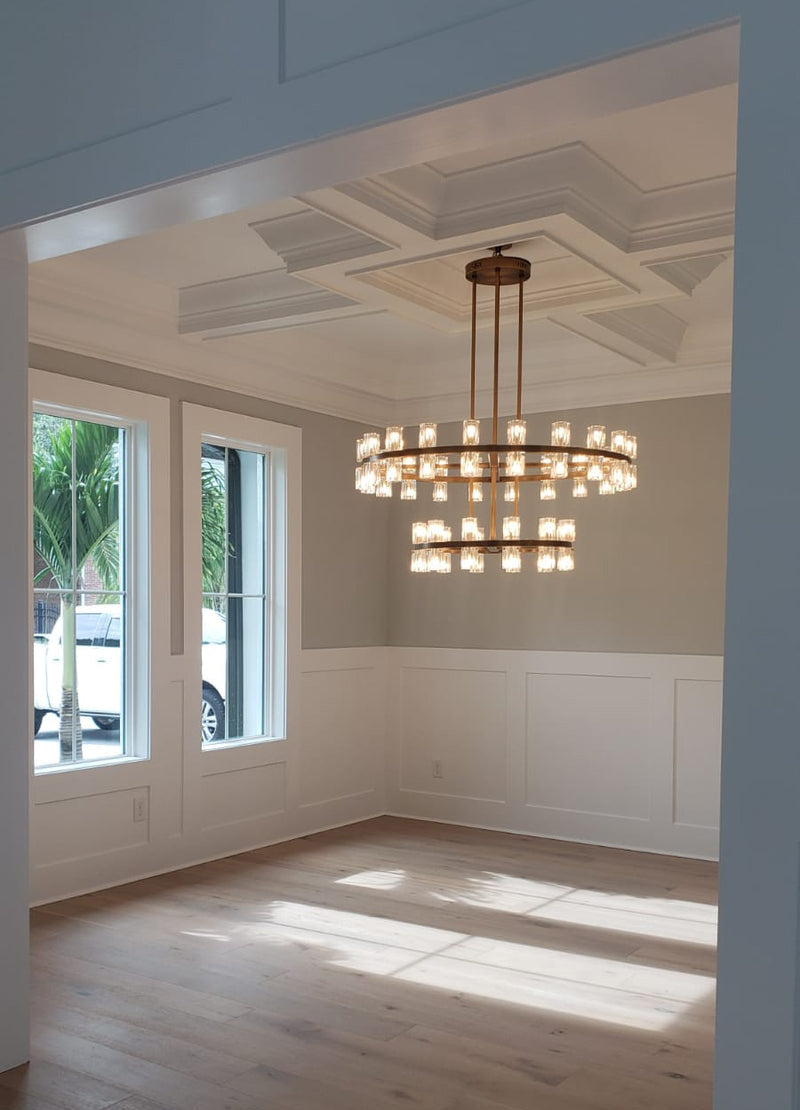 39 Inch Hexagonal Crystal Tiered Chandelier – Arcachon