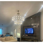 39 Inch Hexagonal Crystal Tiered Chandelier – Arcachon