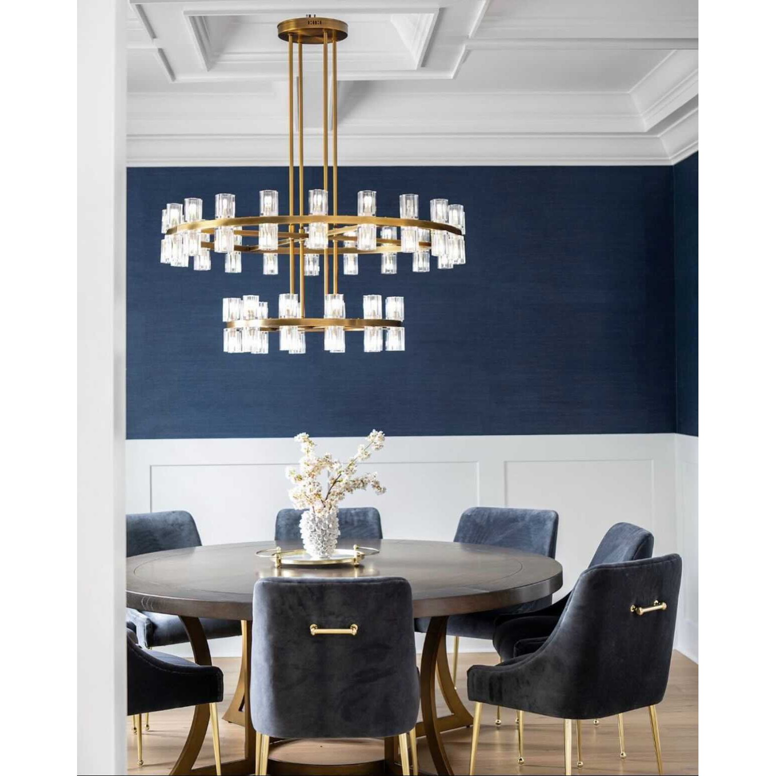 39 Inch Hexagonal Crystal Tiered Chandelier – Arcachon