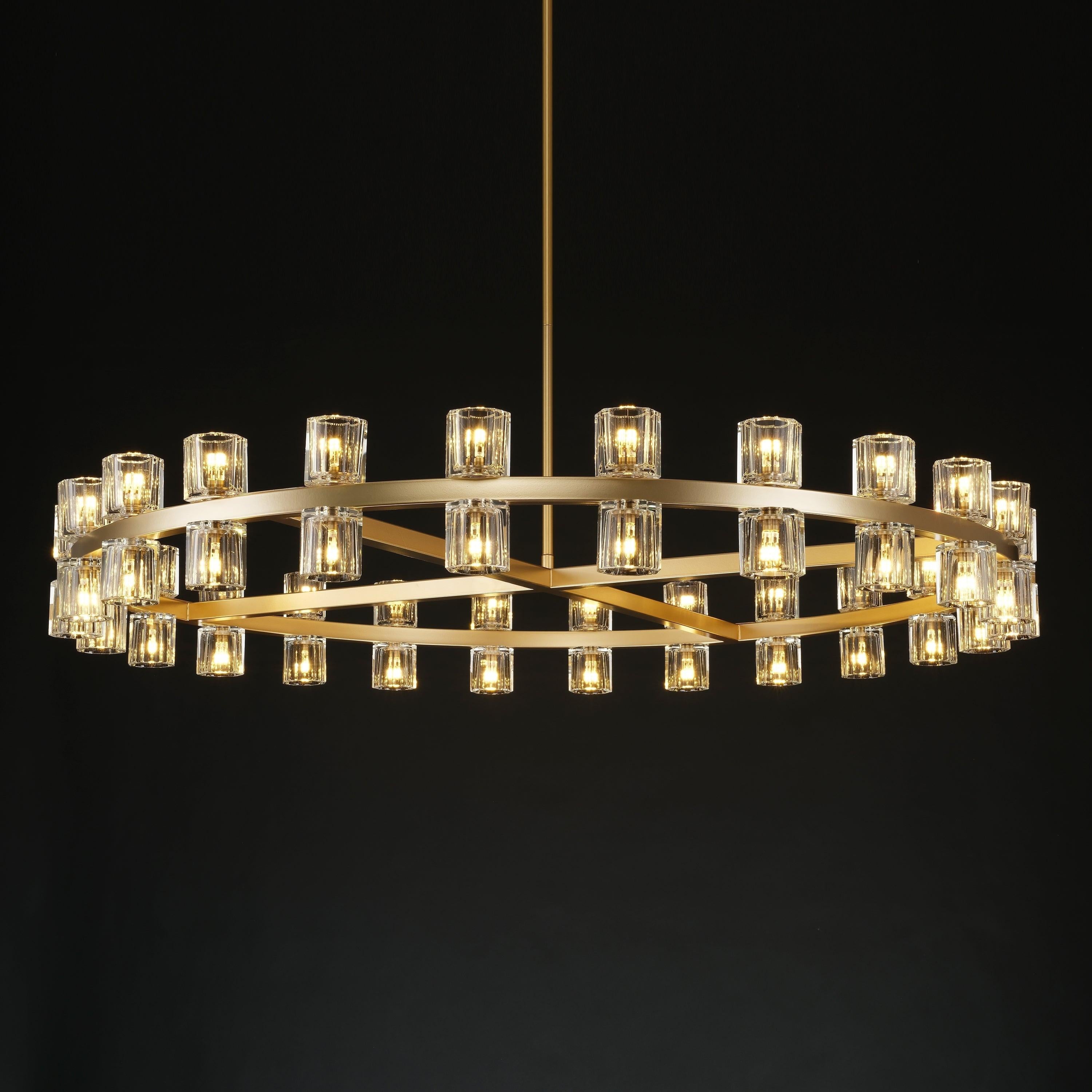 48 Inch Hexagonal Crystal Round Chandelier – Arcachon