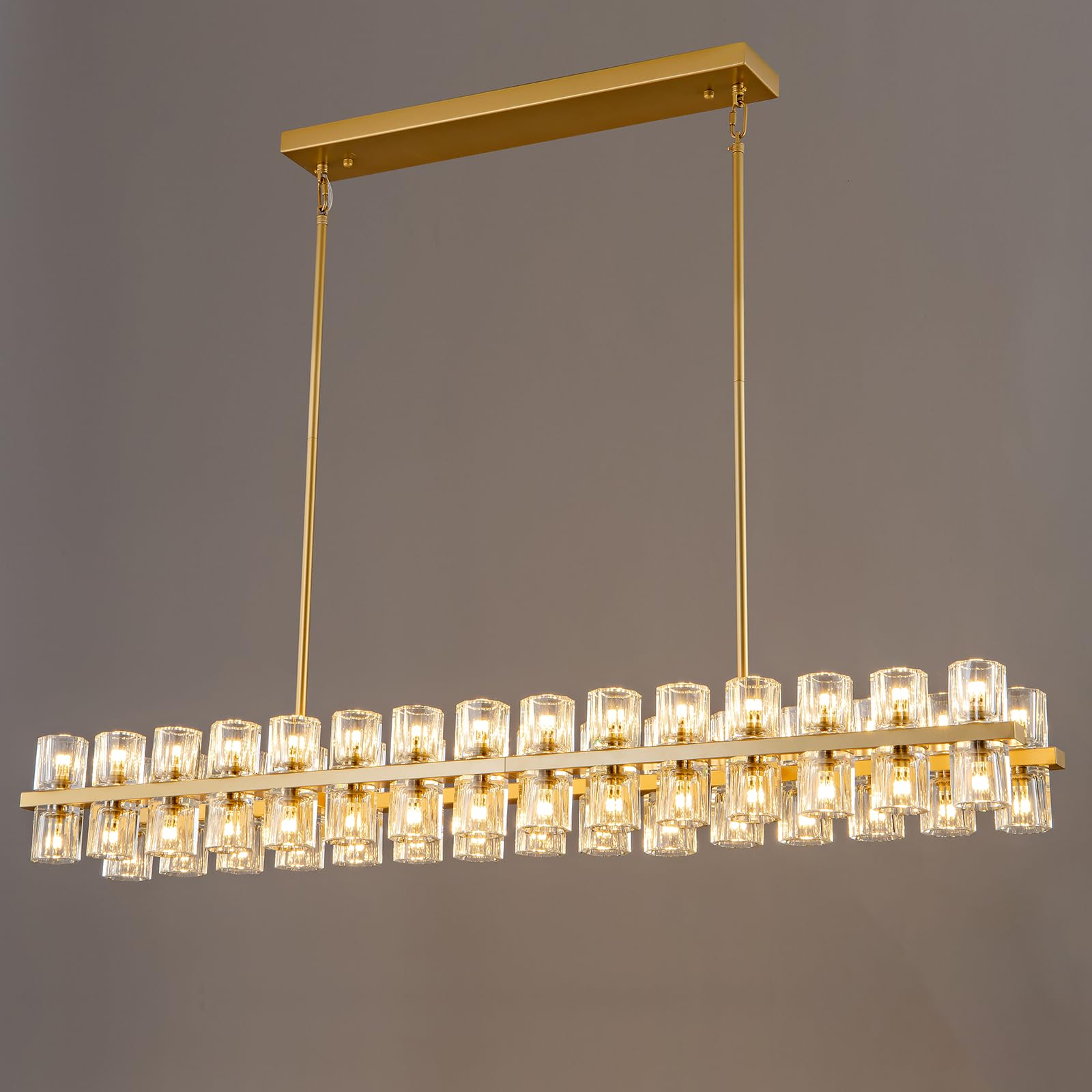54 Inch Hexagonal Crystal Linear Chandelier – Arcachon