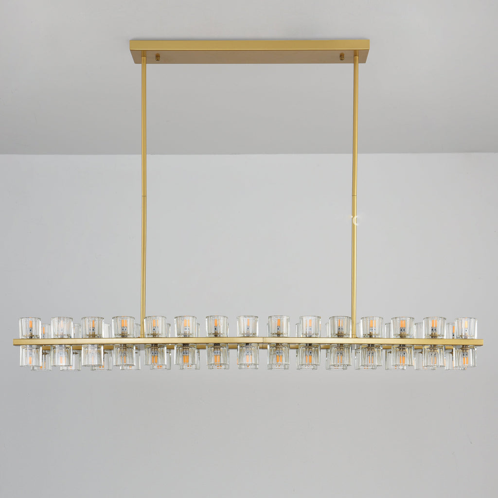 54 Inch Hexagonal Crystal Linear Chandelier – Arcachon