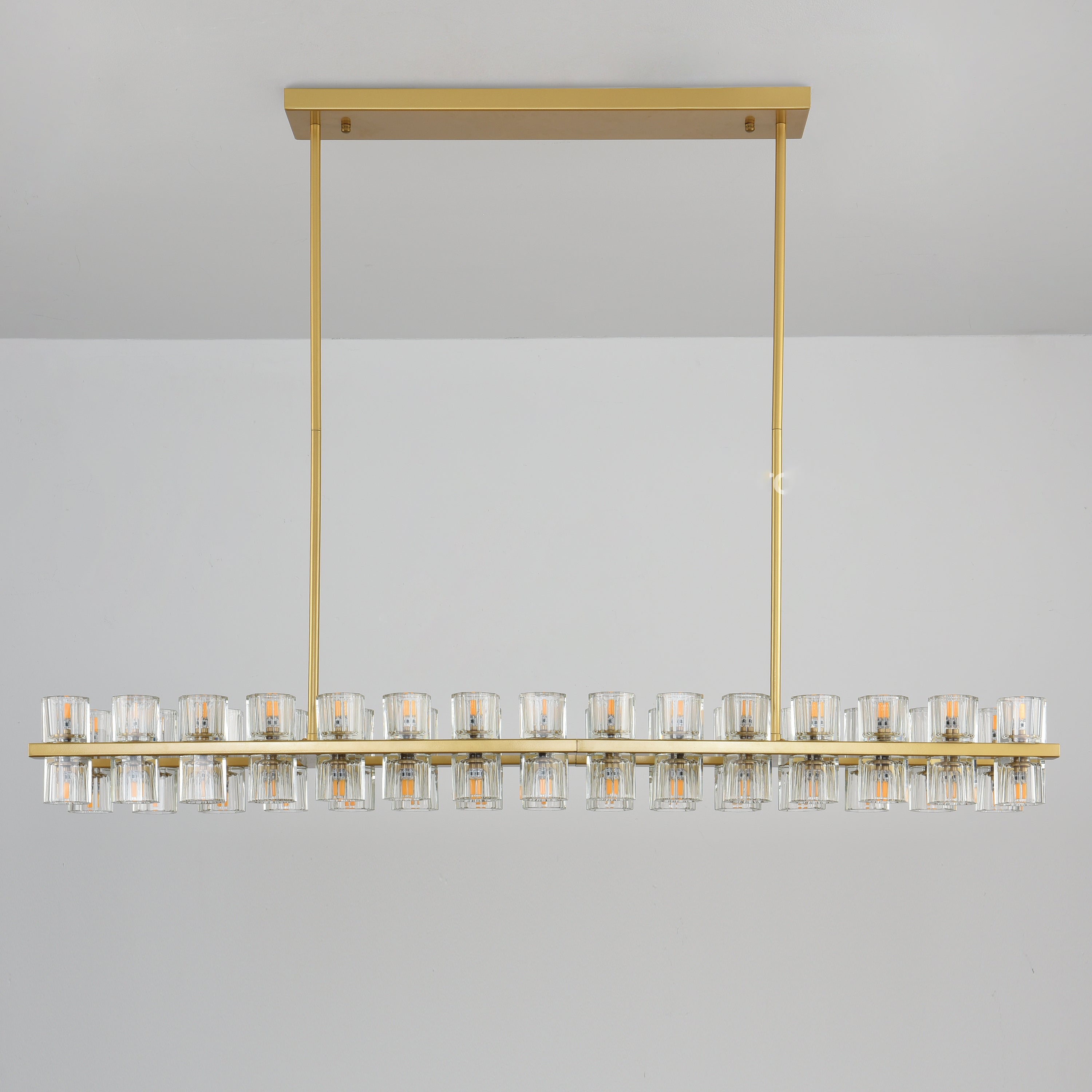 54 Inch Hexagonal Crystal Linear Chandelier – Arcachon