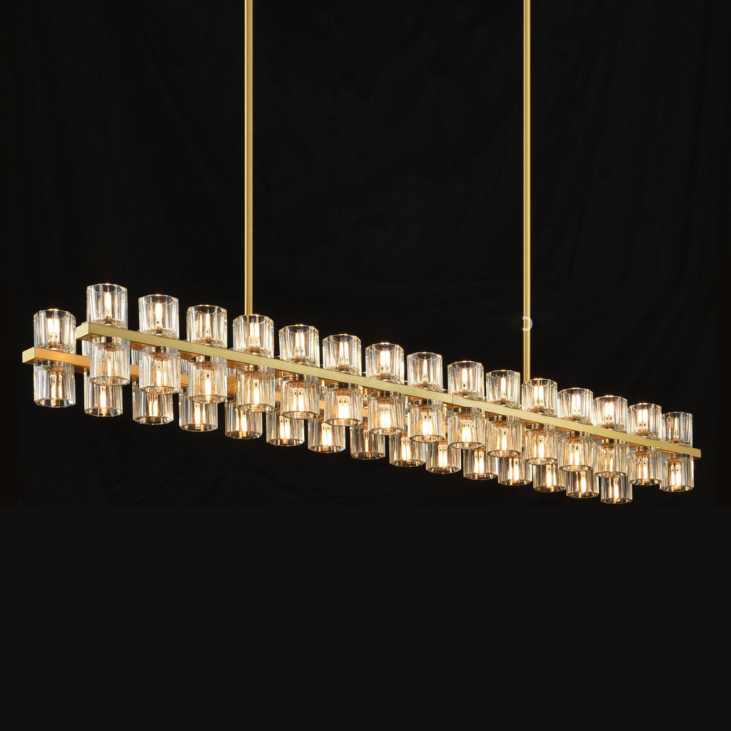 54 Inch Hexagonal Crystal Linear Chandelier – Arcachon