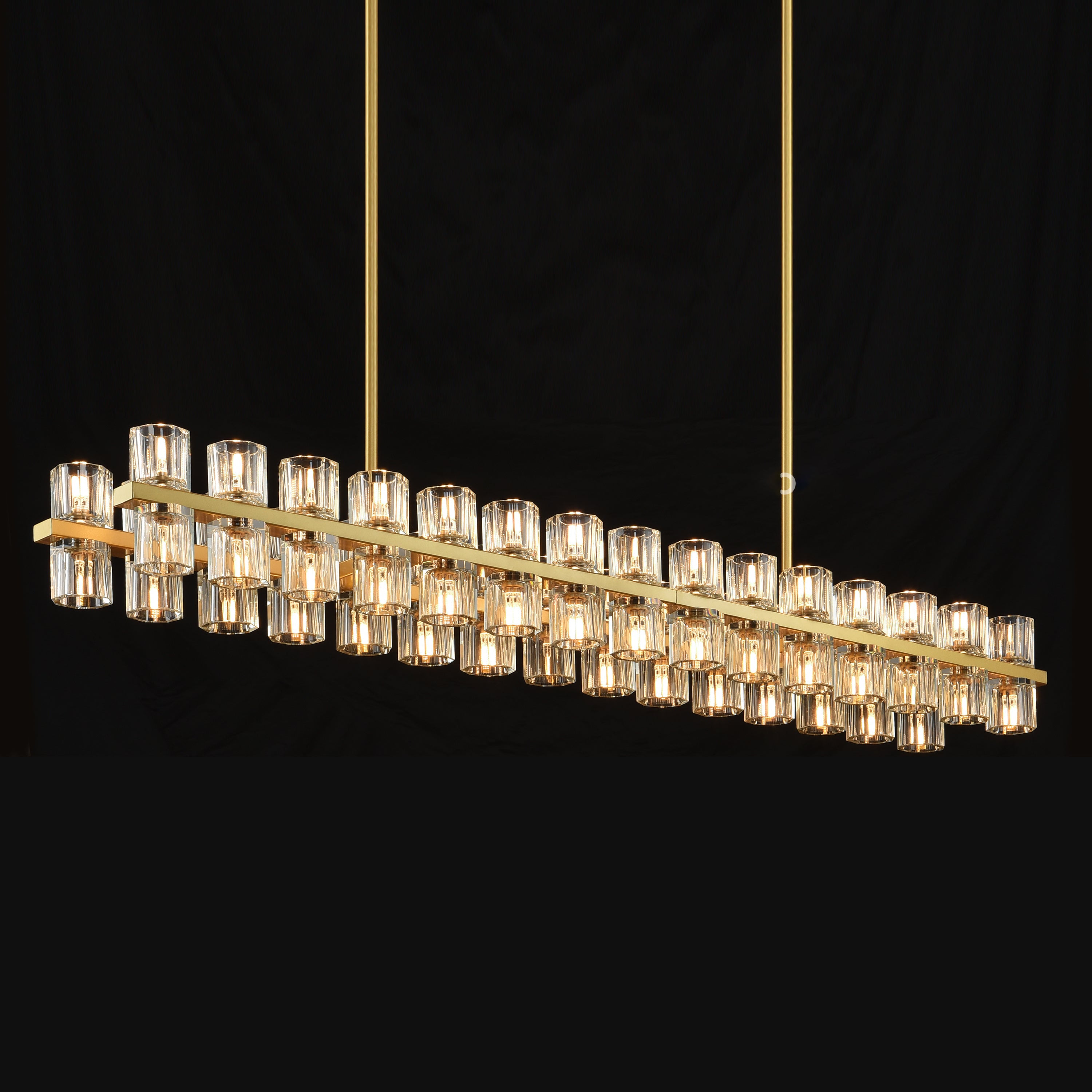 54 Inch Hexagonal Crystal Linear Chandelier – Arcachon