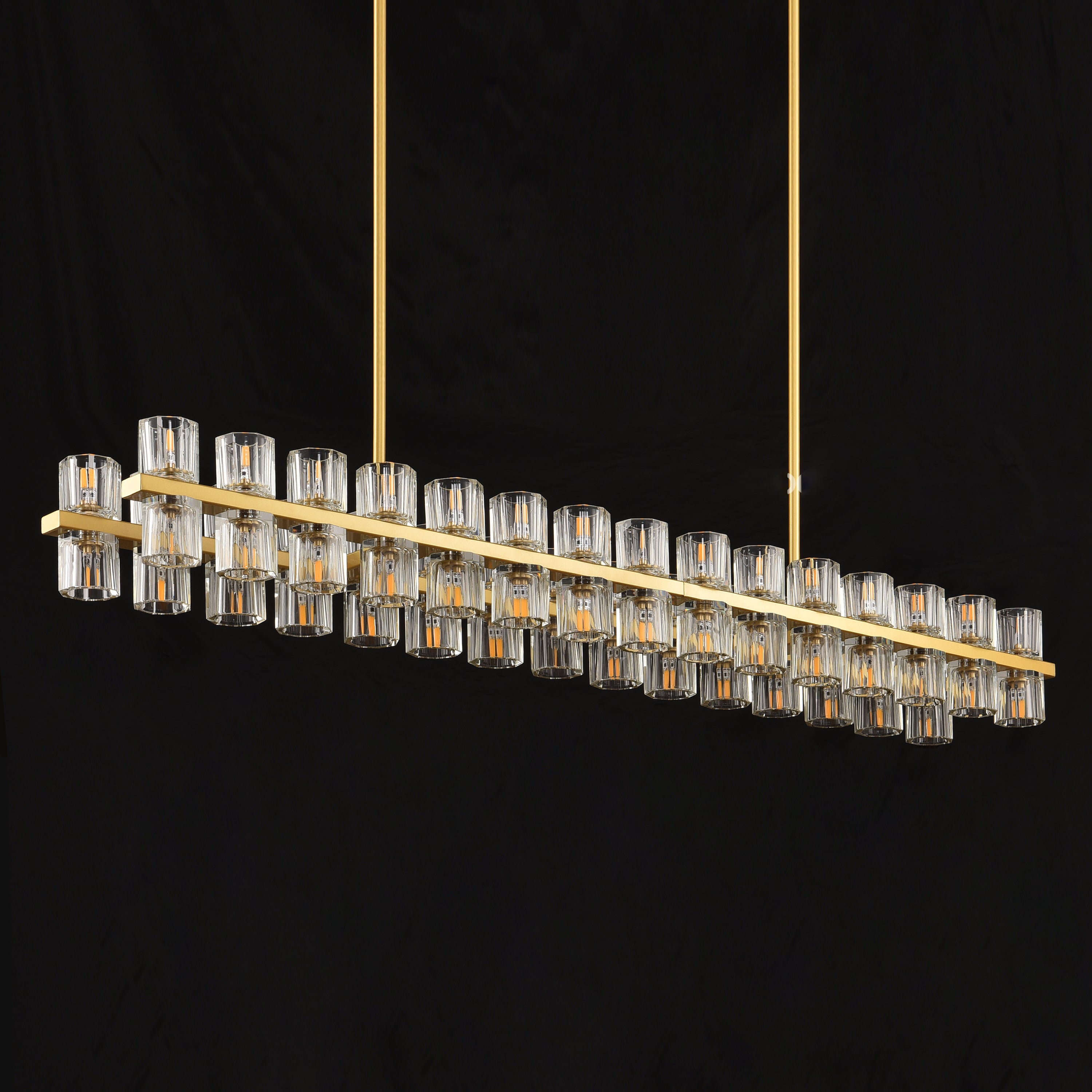 54 Inch Hexagonal Crystal Linear Chandelier – Arcachon