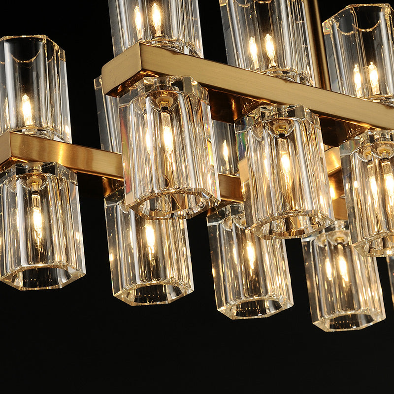 54 Inch Hexagonal Crystal Linear Chandelier – Arcachon