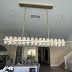 54 Inch Hexagonal Crystal Linear Chandelier – Arcachon