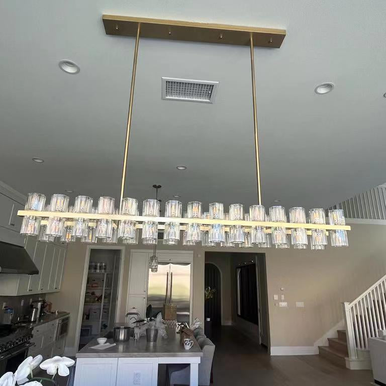 54 Inch Hexagonal Crystal Linear Chandelier – Arcachon