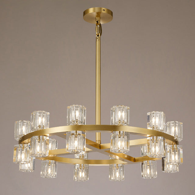 24 Inch Wheel Crystal Pillar Candle Chandelier – Arcachon