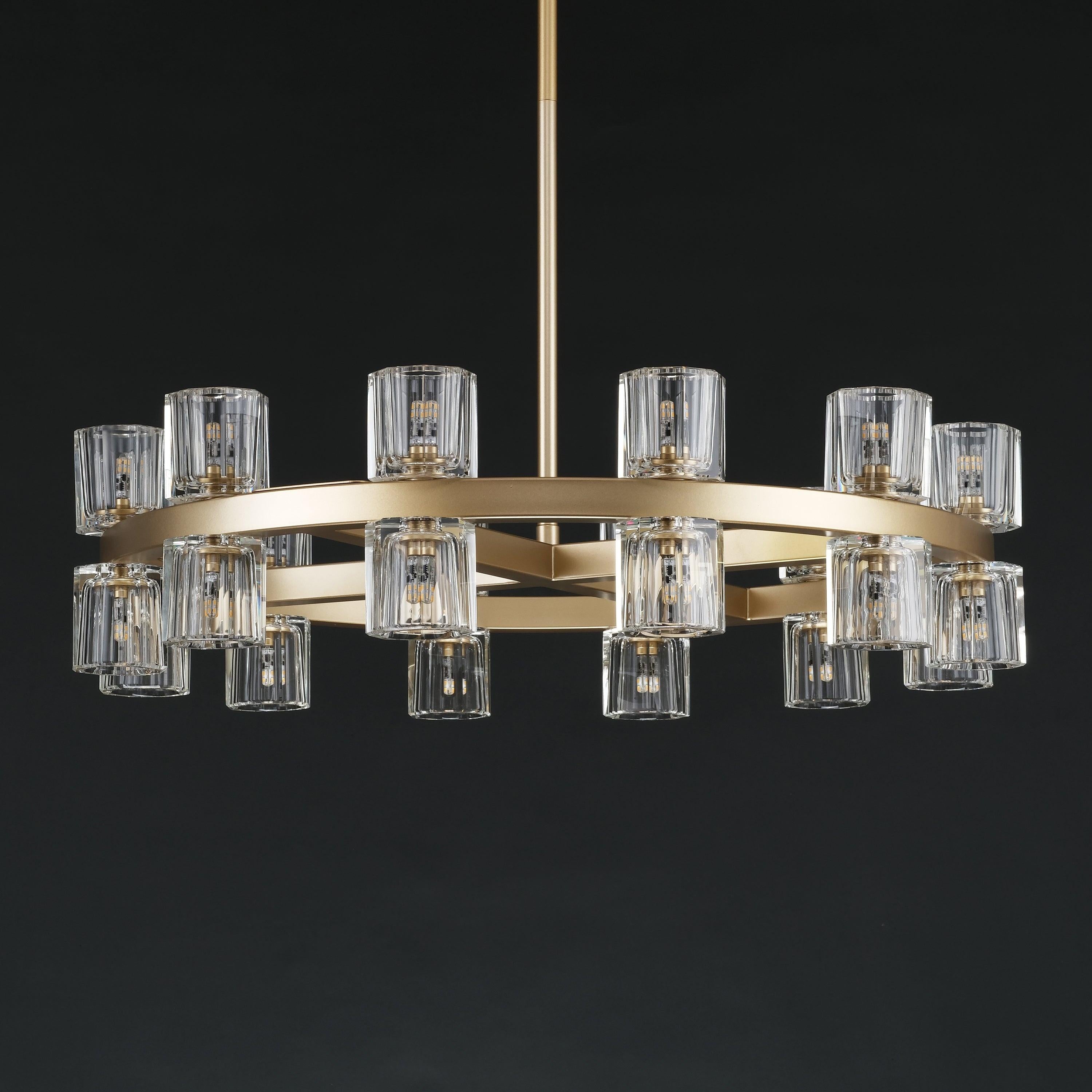 24 Inch Hexagonal Crystal Round Chandelier – Arcachon