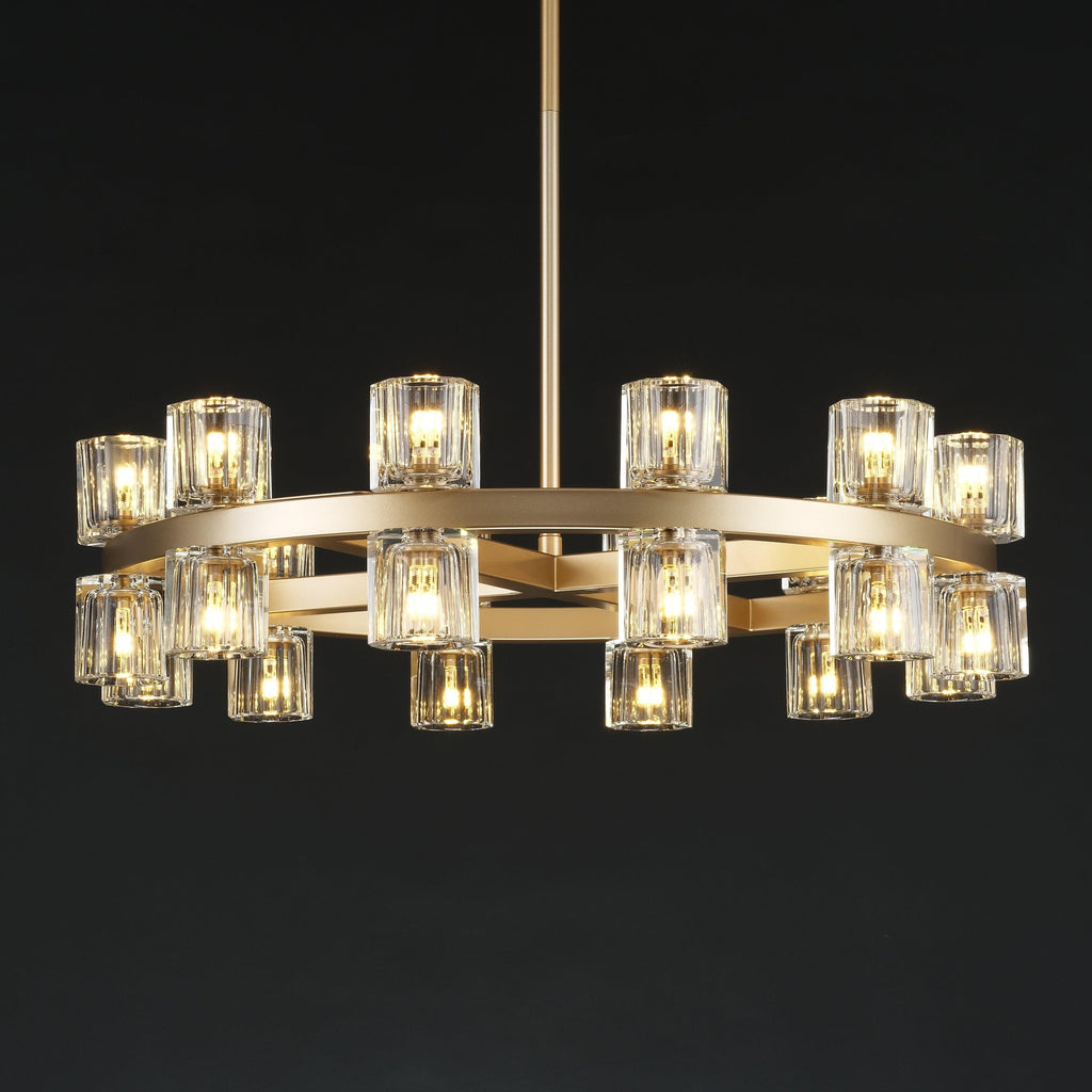 24 Inch Hexagonal Crystal Round Chandelier – Arcachon
