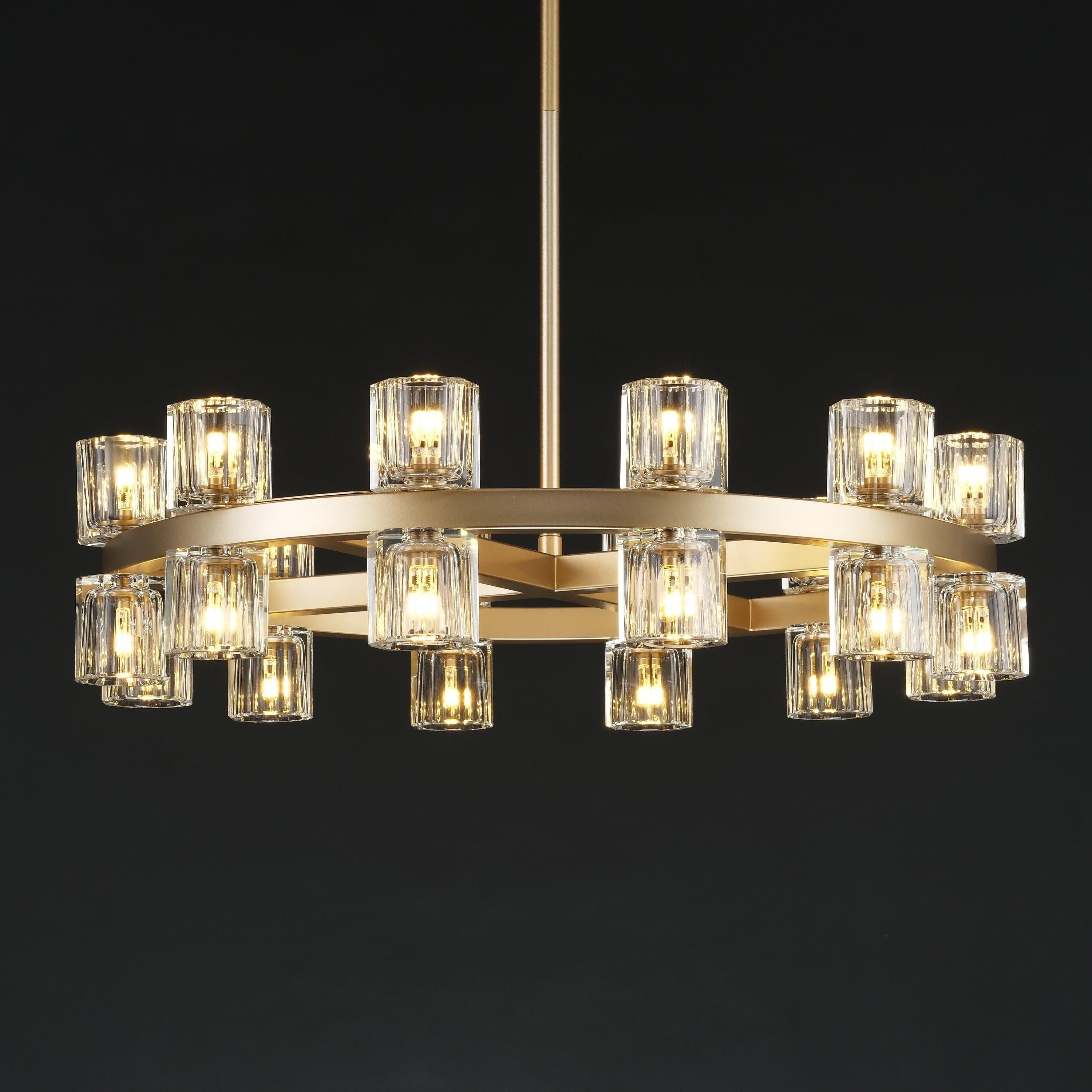 24 Inch Hexagonal Crystal Round Chandelier – Arcachon