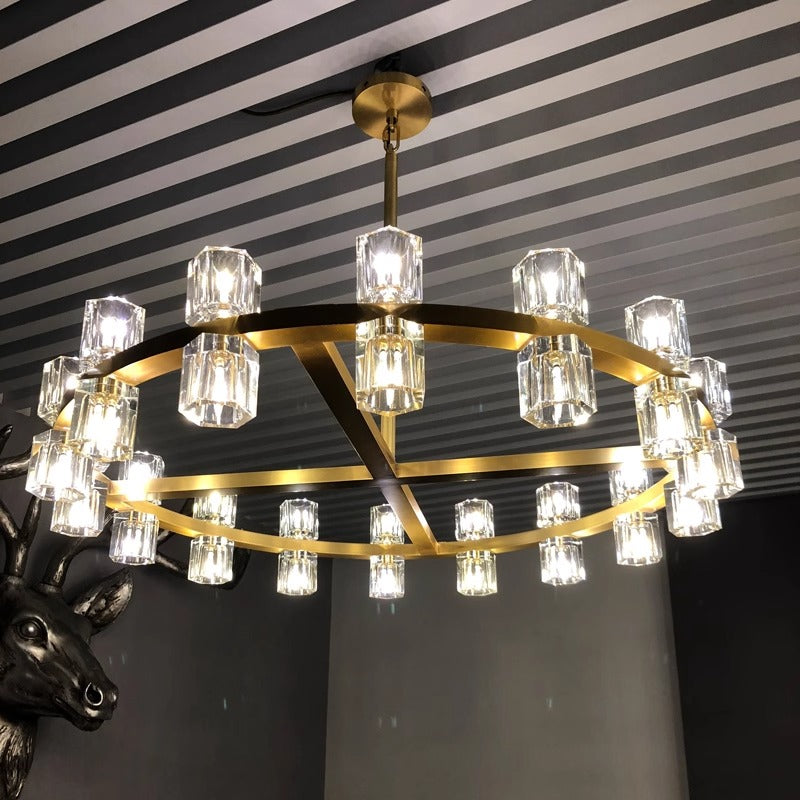 31 Inch Hexagonal Crystal Round Chandelier – Arcachon